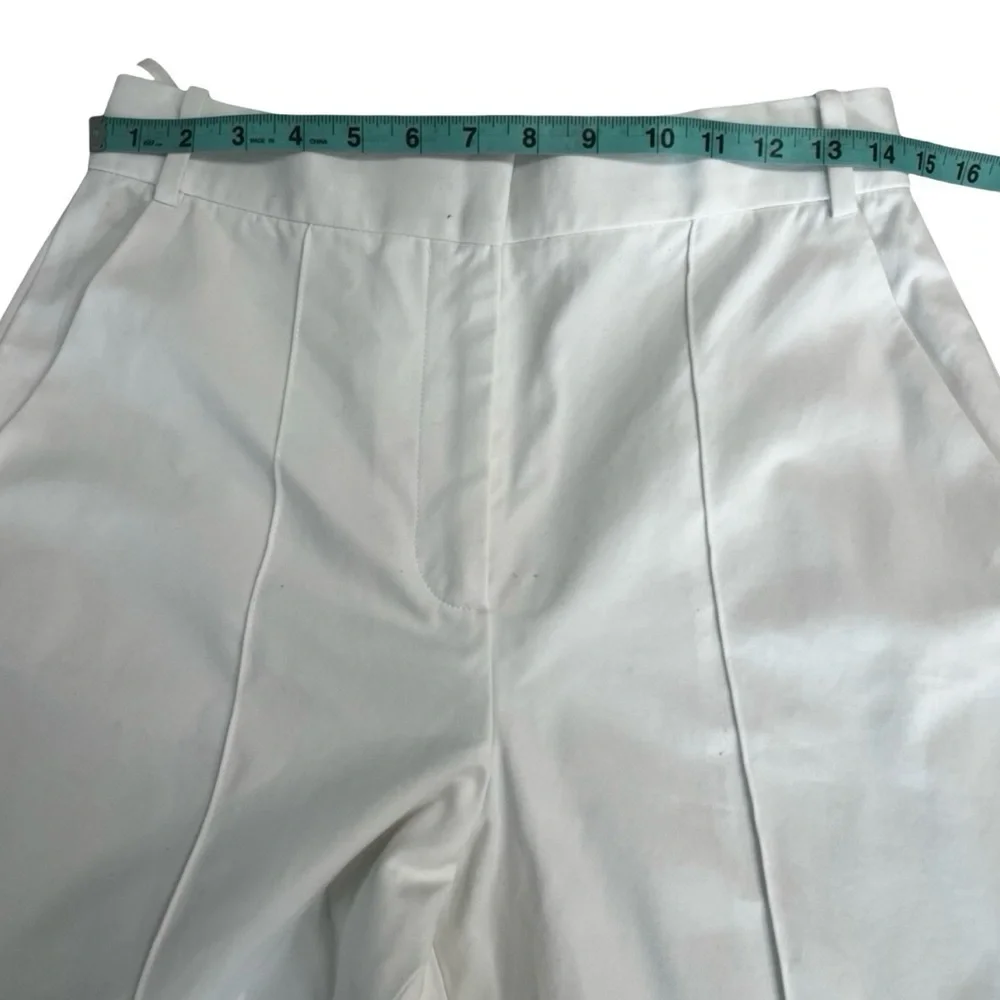 Tory Burch White Cotton Pleated Pants  Size 6  Style 1212-142932  Luxury…